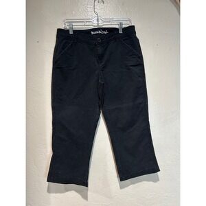 Maurices Womens Black Capri Pants Size 9/10 Cropped Straight Leg Stretch Twill